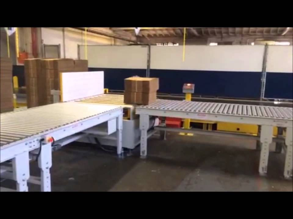 WSA Corrugated Bundle Line Conveyor with Roller Curve and X Y Cross