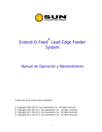Sun Extend-O-Feed — Operations & Maintenance Manual (Spanish) preview