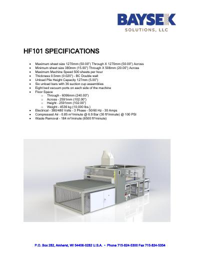 Baysek HF101 specifications preview