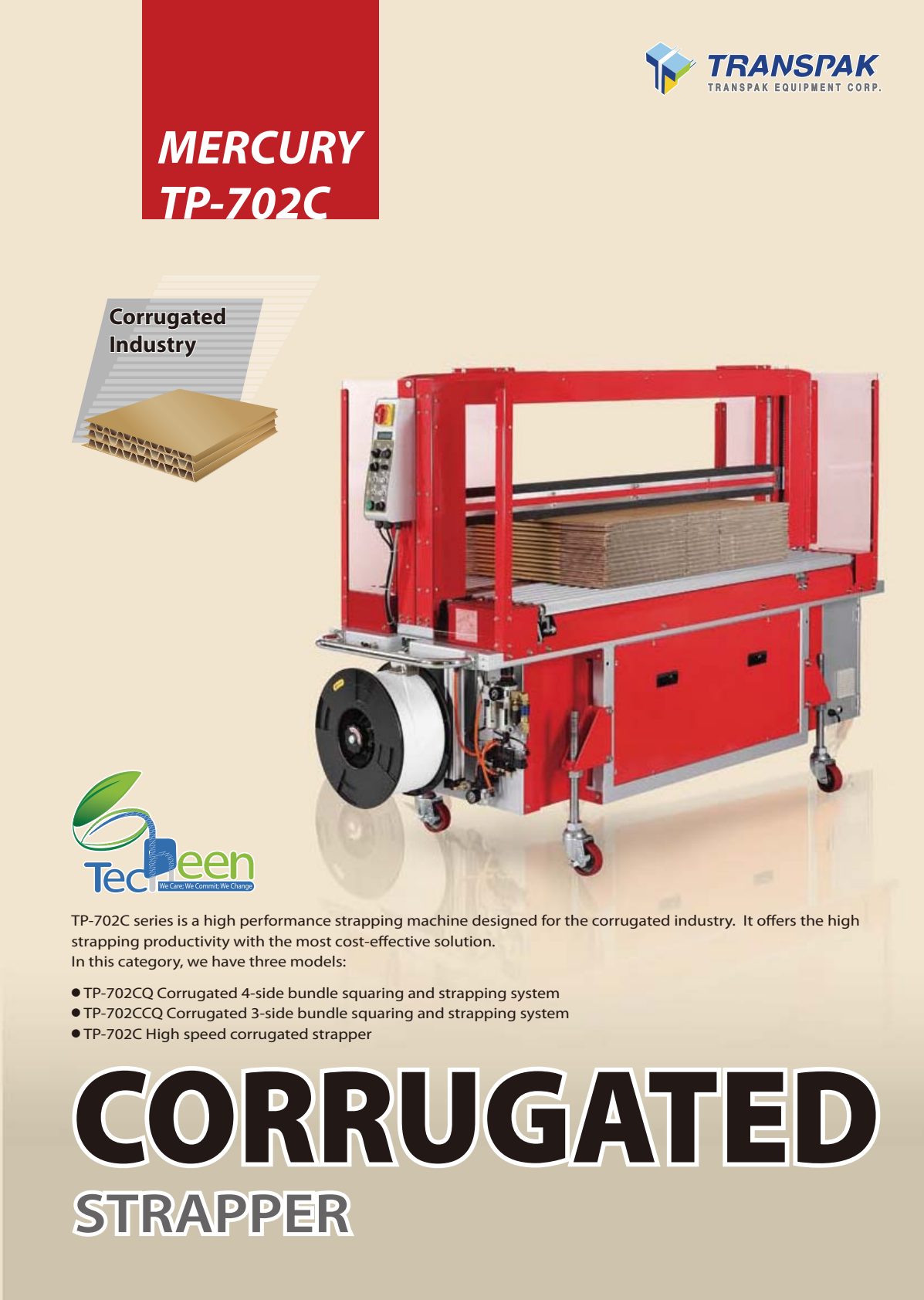 TP 702C Series Corrugated Strapper Brochure print preview