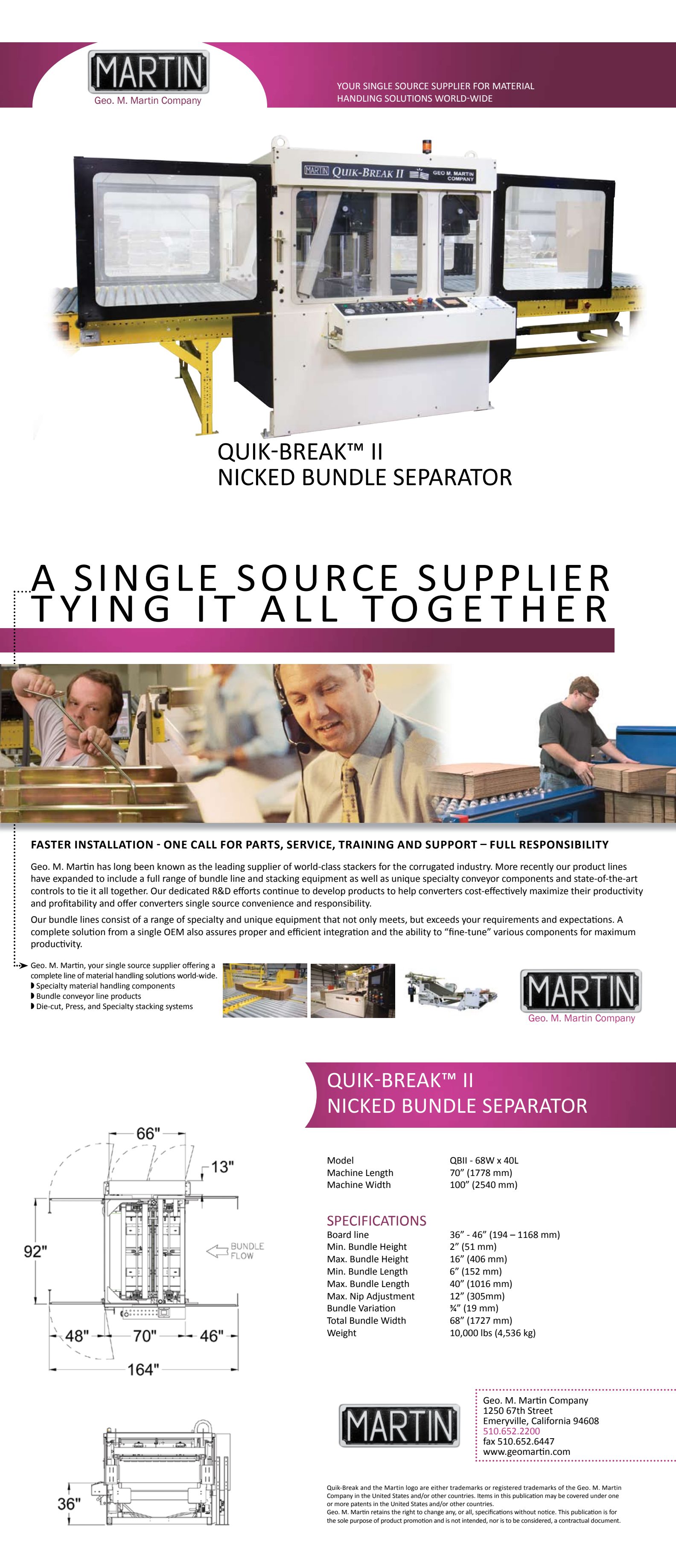 Geo Martin Quik Break II Brochure preview