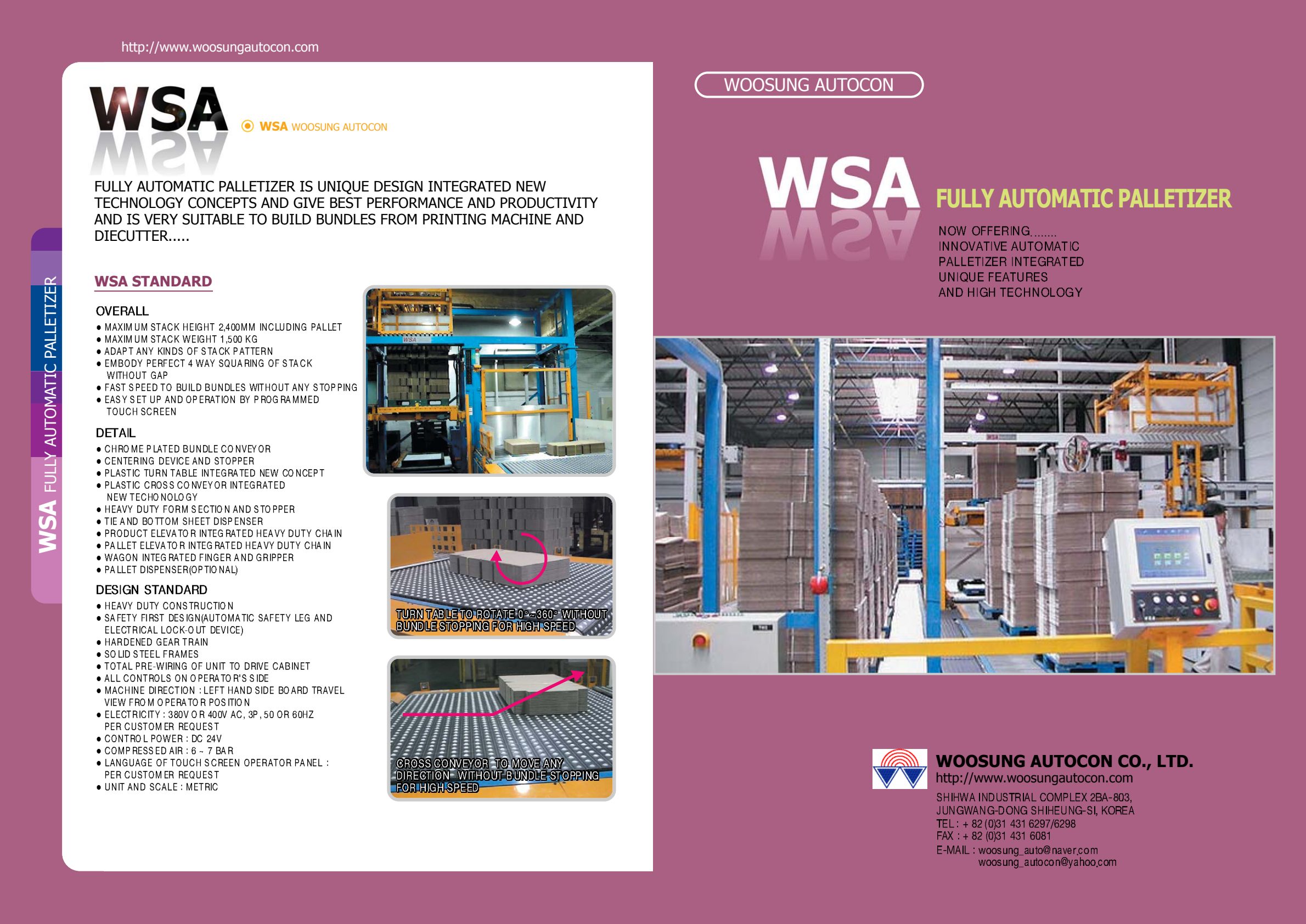 WSA palletizer and loadformer brochure preview