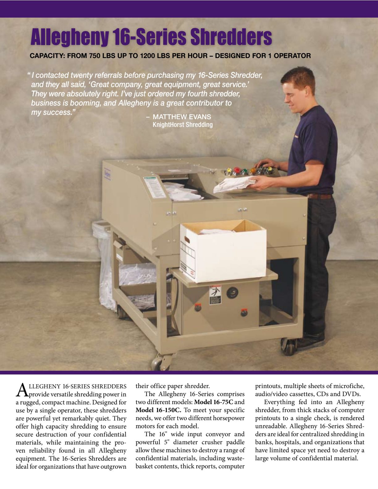 16 Series Shredders Brochure preview