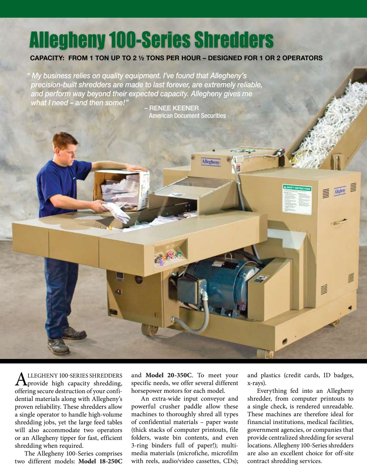 100 Series Shredders Brochure preview
