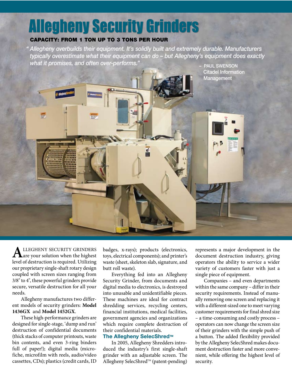 Security Grinders Brochure preview
