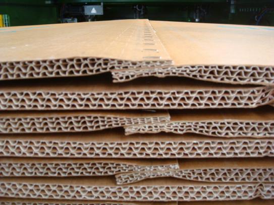Shown is a stitched triple wall board