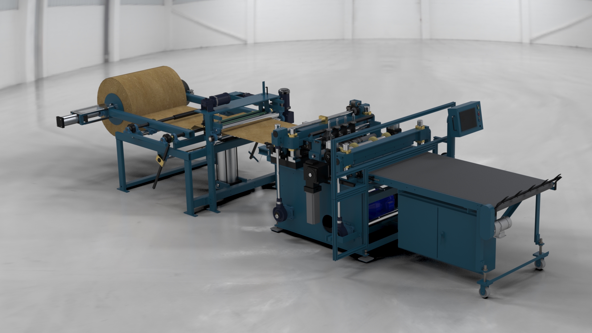 Shown is the Model #195 Roll Fed Chipboard (Fiber) Stripper