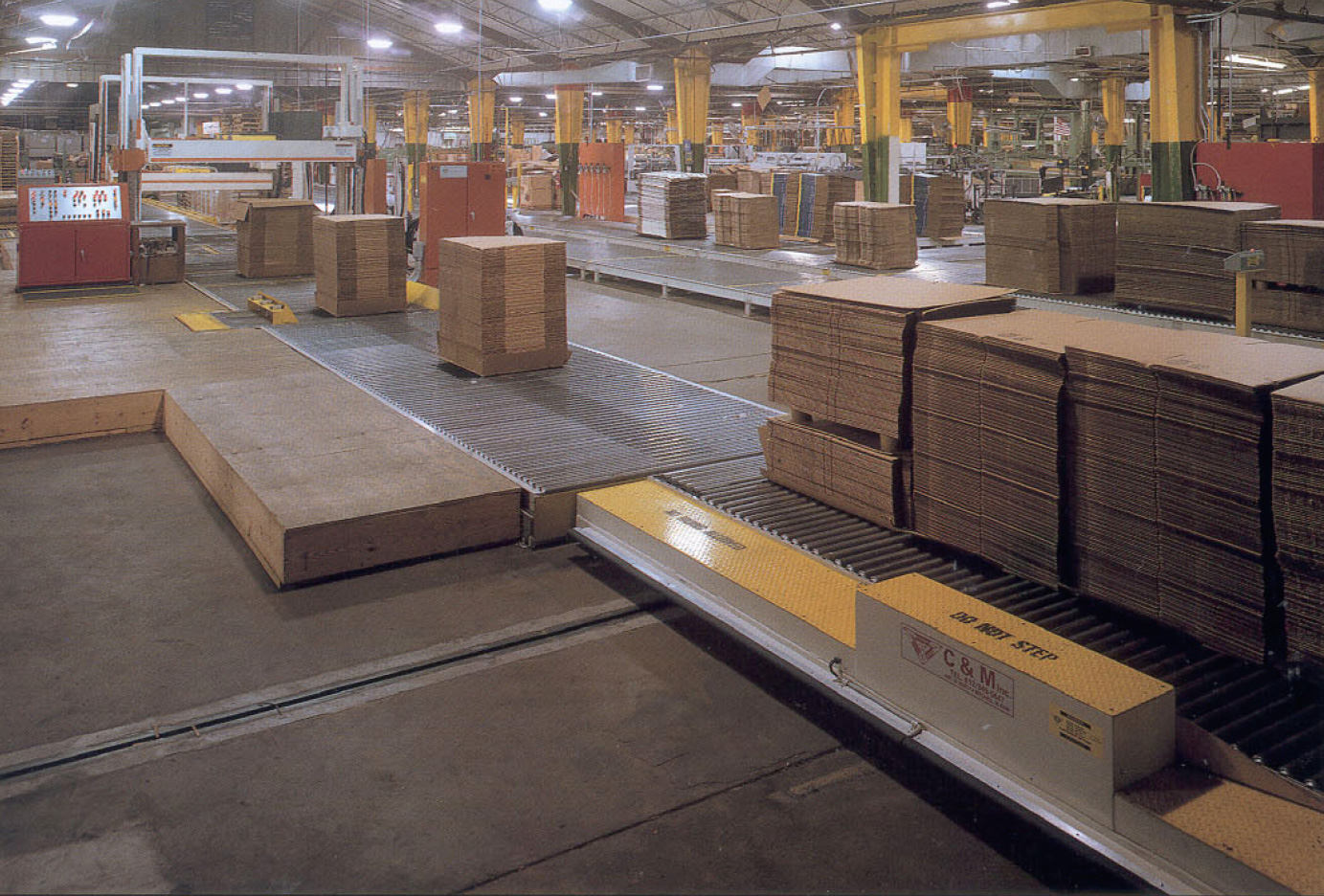 C & M Strapping Line Powered Roller Conveyor