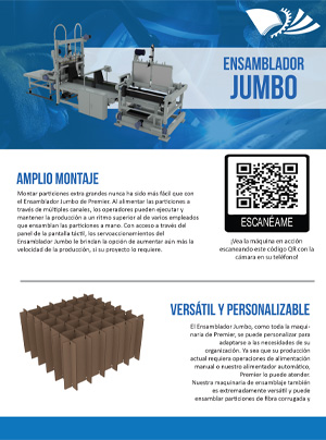 Obtendrá información ampliada sobre los equipos disponibles para fabricación de particiones de Premier Paper Converting Machinery en el folleto